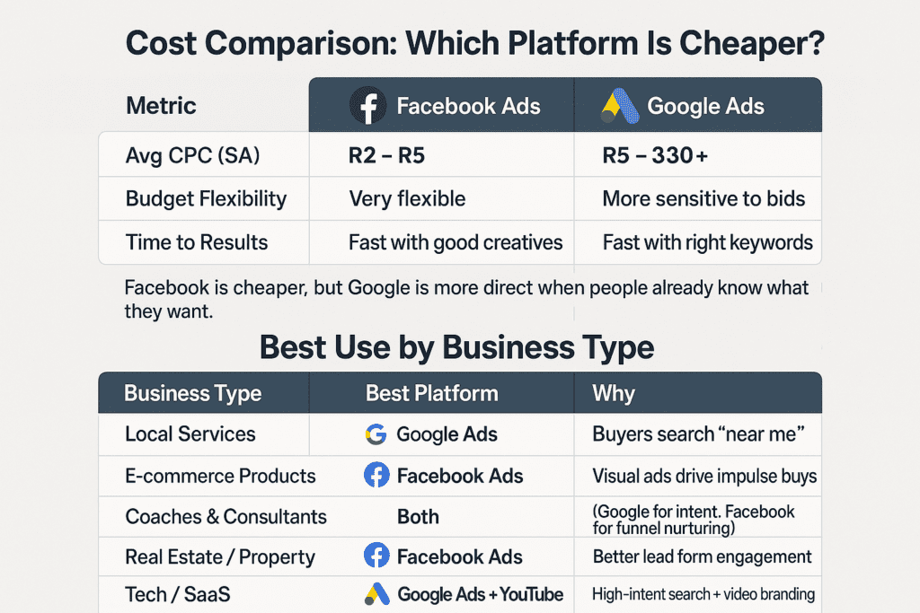 facebook vs google ads 2025 | Google Ads: Intent + Search