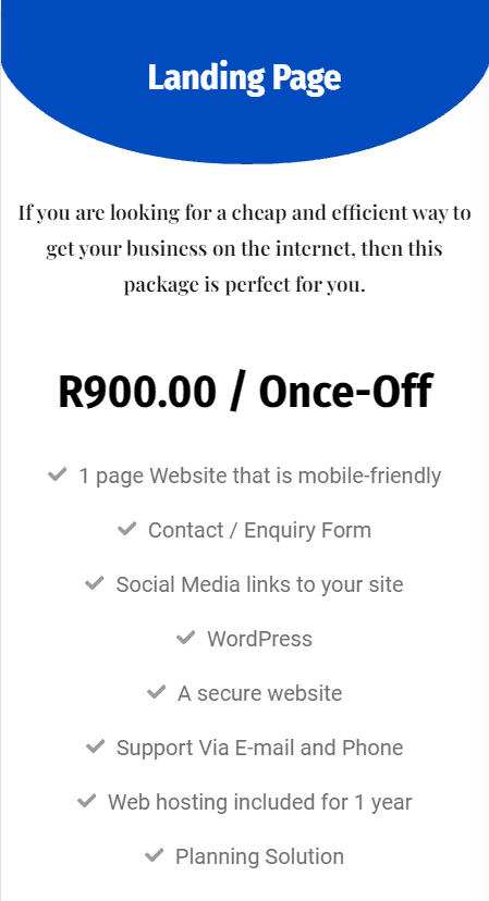 Website Landing Page